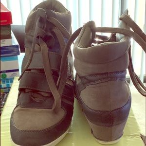 Gray Wedge Sneakers